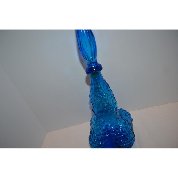 Vintage Genie Bottle Grapes with Stopper Empoli Blue - Picture 5 of 9